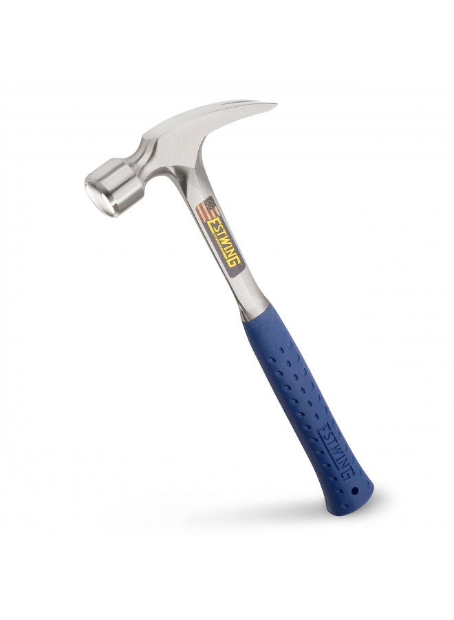 Estwing مطرقة تأطير ESTWING - 22 أونصة مع مخلب مستقيم ووجه ناعم ومقبض تقليل الصدمات - E3-22SR - Image 1