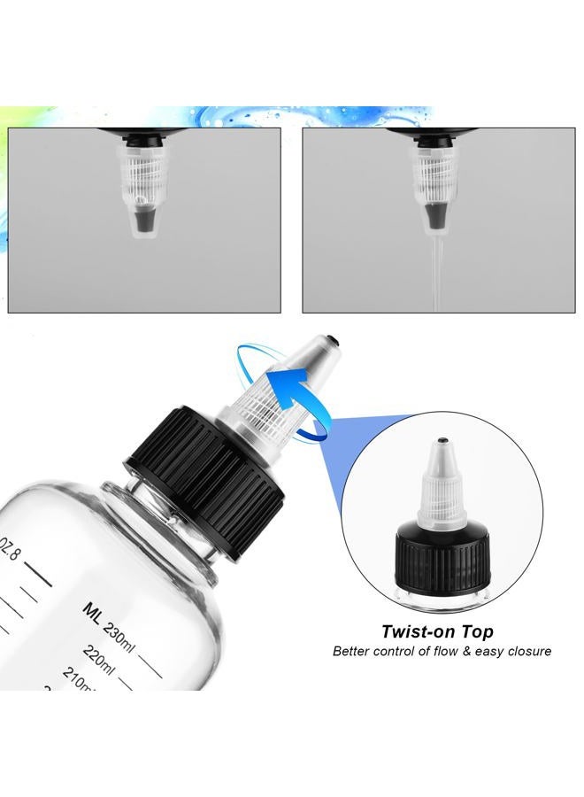COMNICO 2 Pack Applicator Bottle for Hair 8.5oz Soft Squeeze Empty Oil Dispenser Hair Color Applicator Root Hair Dye PET Plastic Refillable Bottles for Salon Sylist with Graduated Scale and Twist Top - Image 4