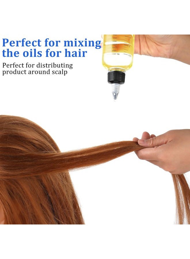 COMNICO 2 Pack Applicator Bottle for Hair 8.5oz Soft Squeeze Empty Oil Dispenser Hair Color Applicator Root Hair Dye PET Plastic Refillable Bottles for Salon Sylist with Graduated Scale and Twist Top - Image 5