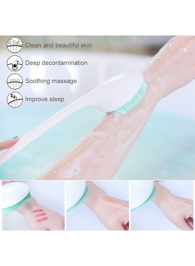 V-TOP Silicone Body Scrubber Exfoliator, Back Brush Scrubber Long Handle for Shower with Soft Bristles, Shower Brush Scrubber for Body Men and Women, BPA Free, Non-Slip - Image 5
