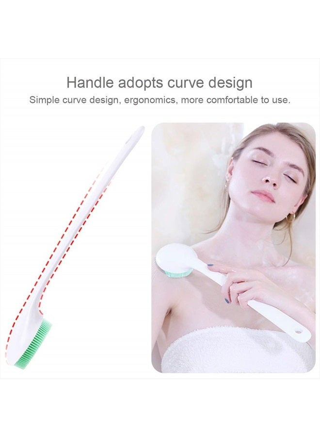 V-TOP Silicone Body Scrubber Exfoliator, Back Brush Scrubber Long Handle for Shower with Soft Bristles, Shower Brush Scrubber for Body Men and Women, BPA Free, Non-Slip - Image 2