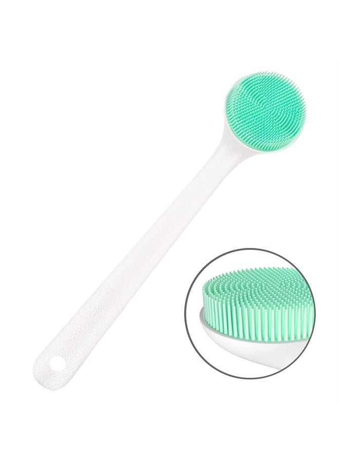 V-TOP Silicone Body Scrubber Exfoliator, Back Brush Scrubber Long Handle for Shower with Soft Bristles, Shower Brush Scrubber for Body Men and Women, BPA Free, Non-Slip - Image 1