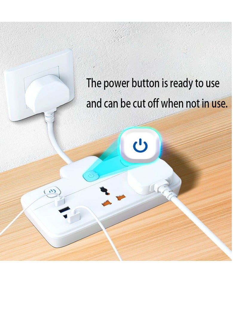 McDou Multi-functional power extension socket with universal jack, wall mounted power extension socket, high temperature resistant power extension socket with multiple USB ports, suitable for home, office and kitchen - Image 1