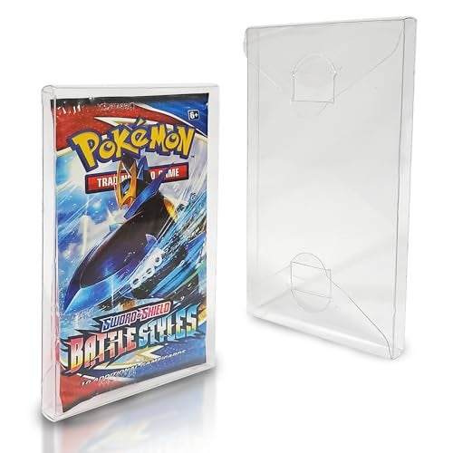 EVORETRO Trading Card Case Envelope Compatible for Pokemon Single Pack Booster, Magic, Yu-Gi-Oh - 0.35MM Thick Plastic PET Pokemon Card Protector Holder for Collectible Cards (Pack of 10) by EVORETRO - Image 1