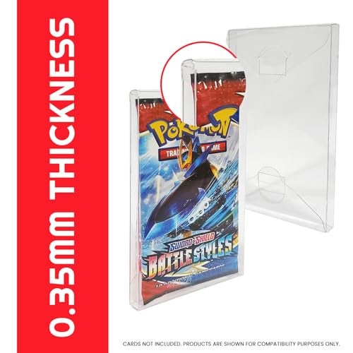 EVORETRO Trading Card Case Envelope Compatible for Pokemon Single Pack Booster, Magic, Yu-Gi-Oh - 0.35MM Thick Plastic PET Pokemon Card Protector Holder for Collectible Cards (Pack of 10) by EVORETRO - Image 2
