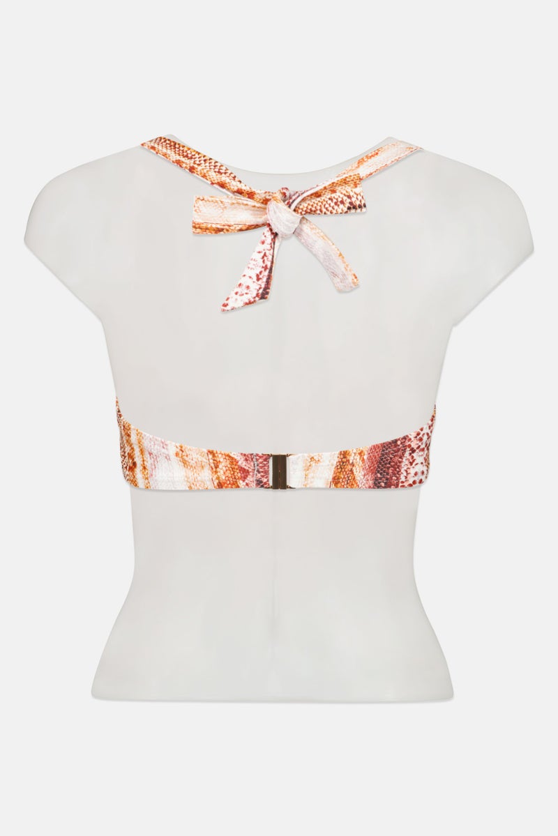 Figleaves حمالة صدر بيكيني غير مبطنة للنساء بطبعة ثعبان، متعددة الألوان - Image 2