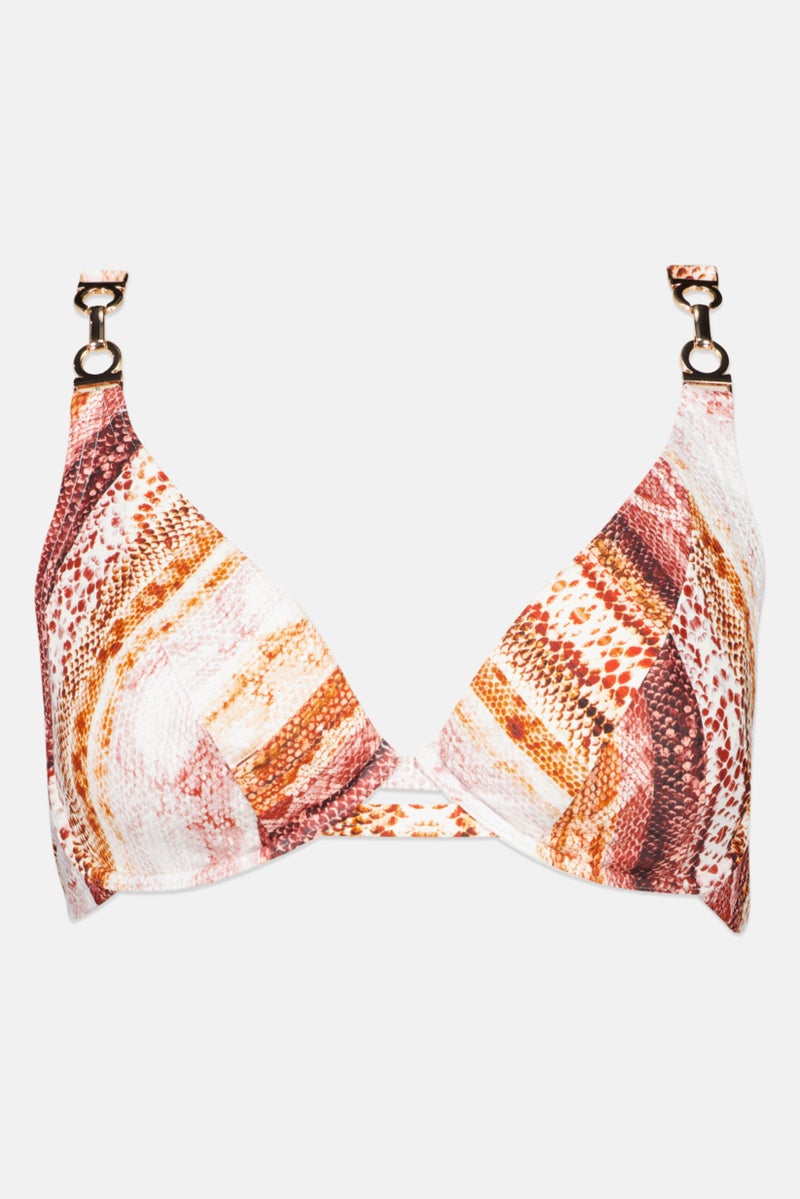 Figleaves حمالة صدر بيكيني غير مبطنة للنساء بطبعة ثعبان، متعددة الألوان - Image 1