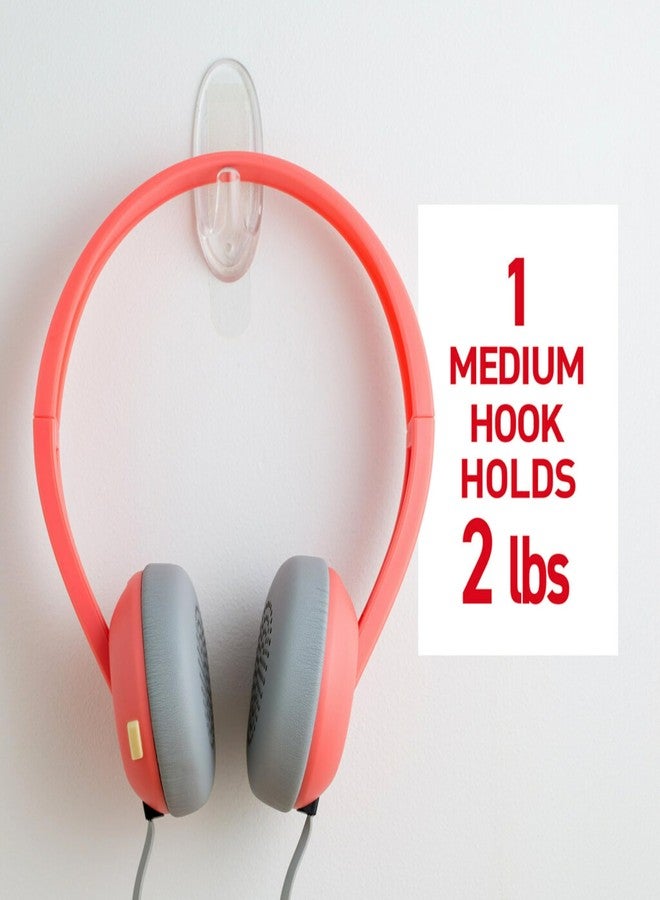 Command 3M Command Clear Medium Wall Hooks, holds 900gms, no paint damage, Holds Strongly, Adhesive hooks for wall, Reusable, Multi-surface (Transparent, 2 hooks, 4 strips) - Image 3