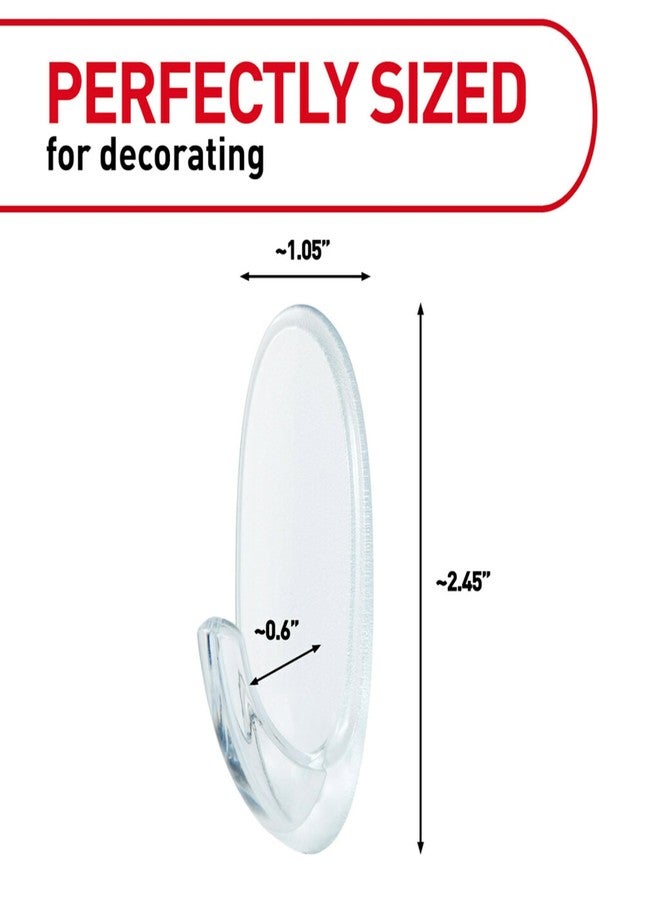 Command 3M Command Clear Medium Wall Hooks, holds 900gms, no paint damage, Holds Strongly, Adhesive hooks for wall, Reusable, Multi-surface (Transparent, 2 hooks, 4 strips) - Image 2