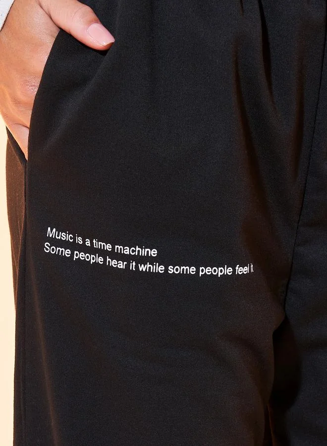 Take Two Slogan Print Graphic Joggers