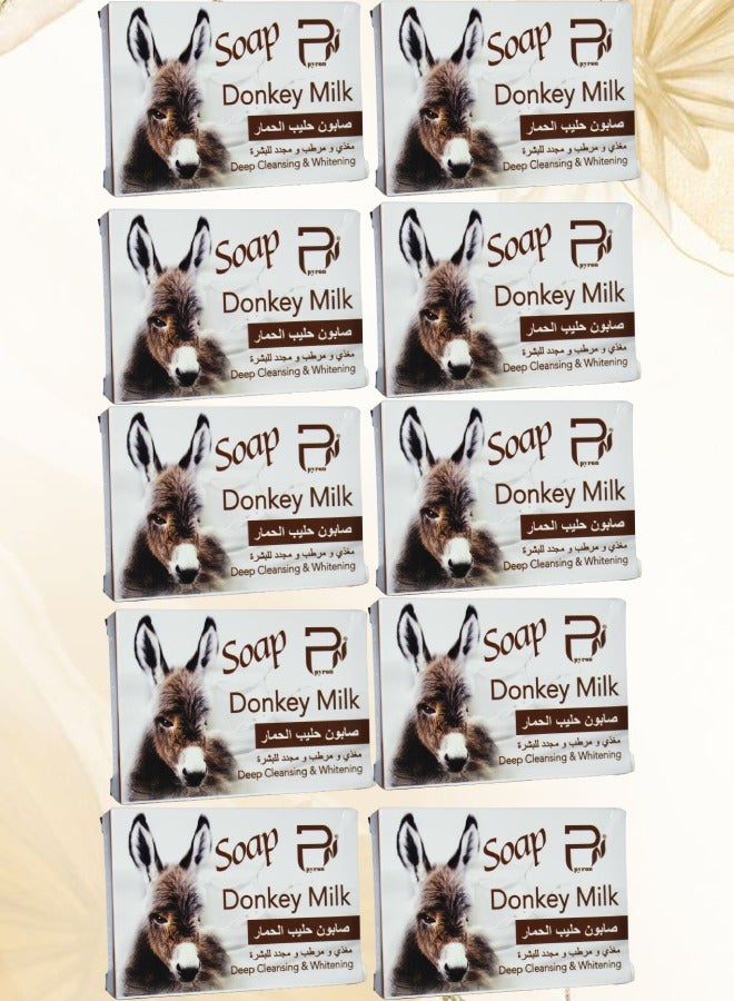 بيرون 10 قطع صابون حليب الحمار مغذي و مرطب و مجدد للبشرة - Image 1