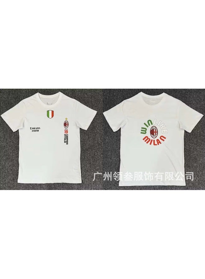 Ac Milan 19 Crowns Commemorative T-shirt White Football Jersey - Image 1