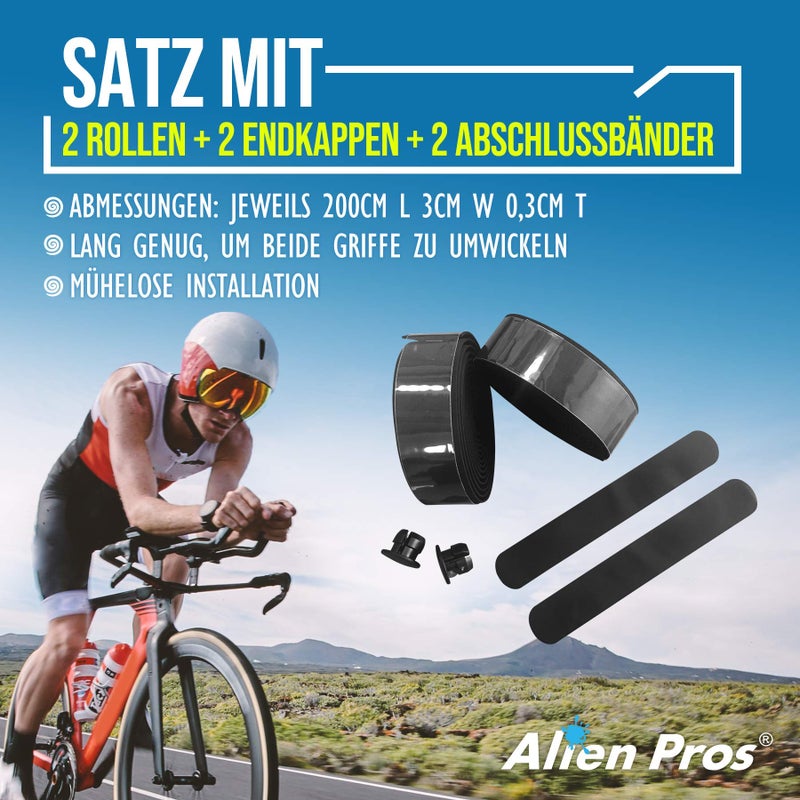 ALIEN PROS Bike Handlebar Tape EVA (Set of 2) Black - Enhance Your Bike Grip with These Bicycle Handle bar Tape - Wrap Your Bike for an Awesome Comfortable Ride (Set of 2, Black) - Image 4