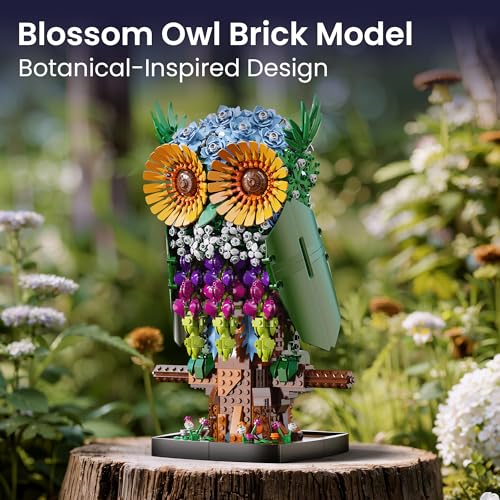 Sillbird Flower Owl Building Set for Adults Teens Mom Wife Buildable Floral Animal Model Kit for the Home Decor Office Display Birthday Gift Toys for Women Girlfriend Kids Age 10 1215 Pcs - Image 5