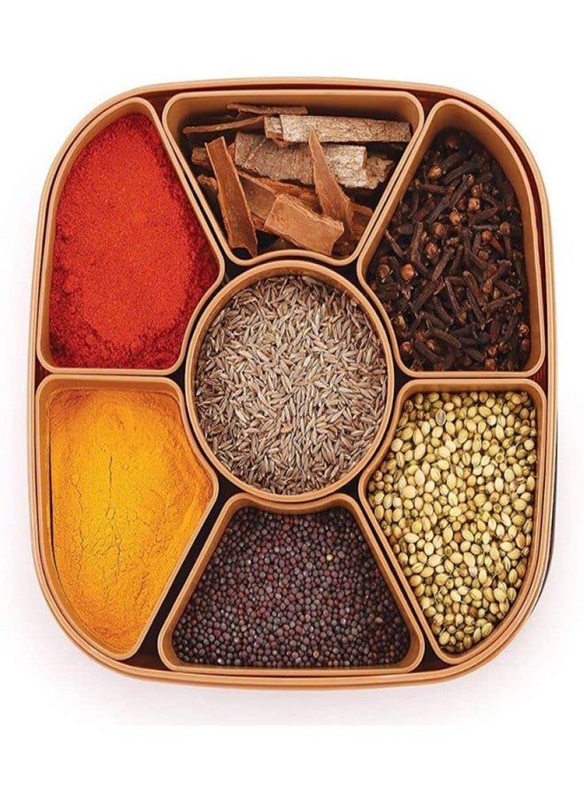 Zovesty Plastic7 Sections Multipurpose Masala Rangoli Dabba Box Set, Spice Box Set (Masala Box - 7 in 1) - Image 1