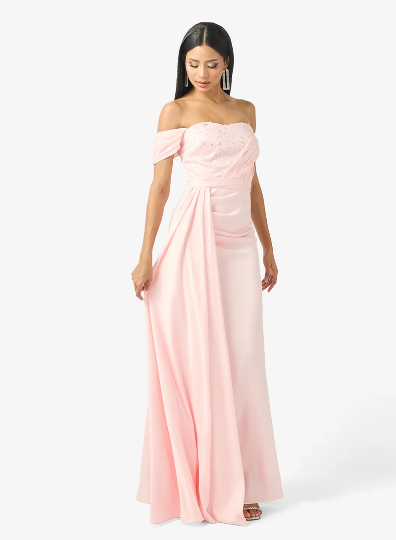 Namshi x  off-shoulder evening dress for Women | Best Price UAE
