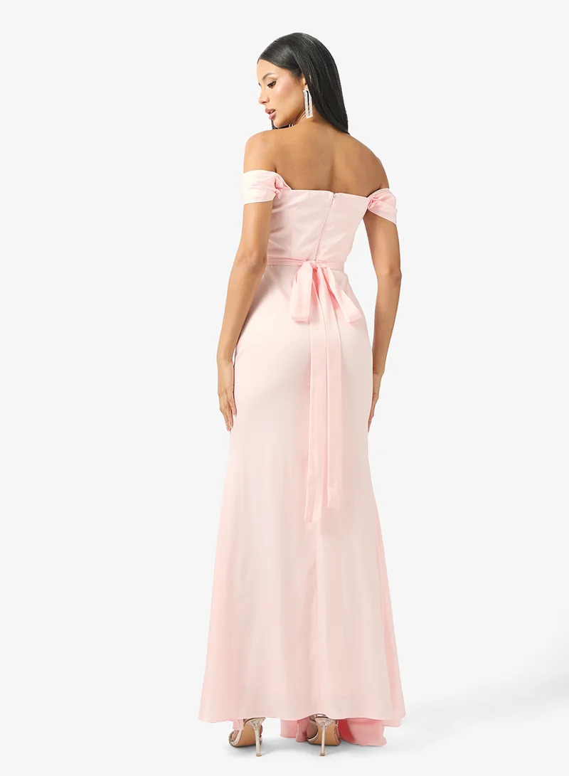 Namshi x off-shoulder evening dress