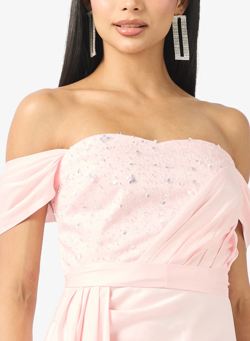 Namshi x  off-shoulder evening dress for Women | Best Price UAE