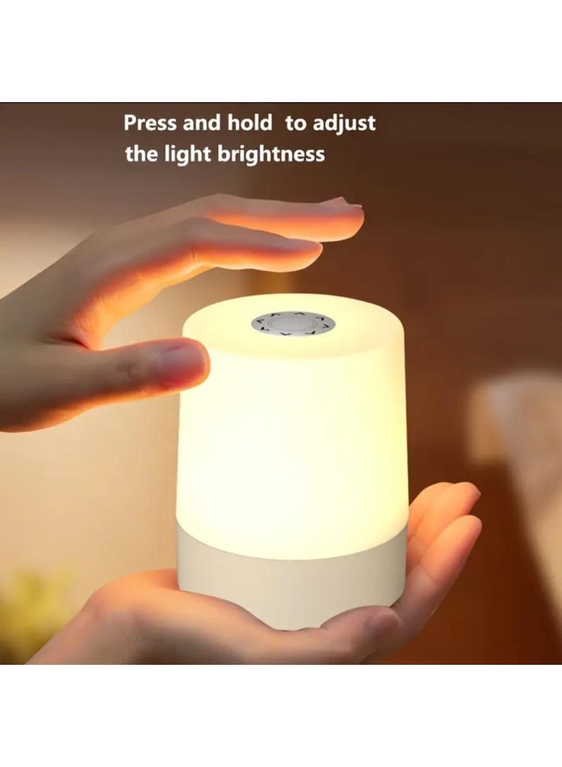 إل ديس مصباح بجانب السرير يعمل باللمس – مصباح طاولة LED قابل للتعتيم بثلاثة ألوان من الضوء الدافئ، مزود بشحن USB، مصباح ليلي محمول لغرفة النوم وغرفة المعيشة والمكتب، مثالي كهدية ليوم الحب وديكور منزلي أنيق - Image 1