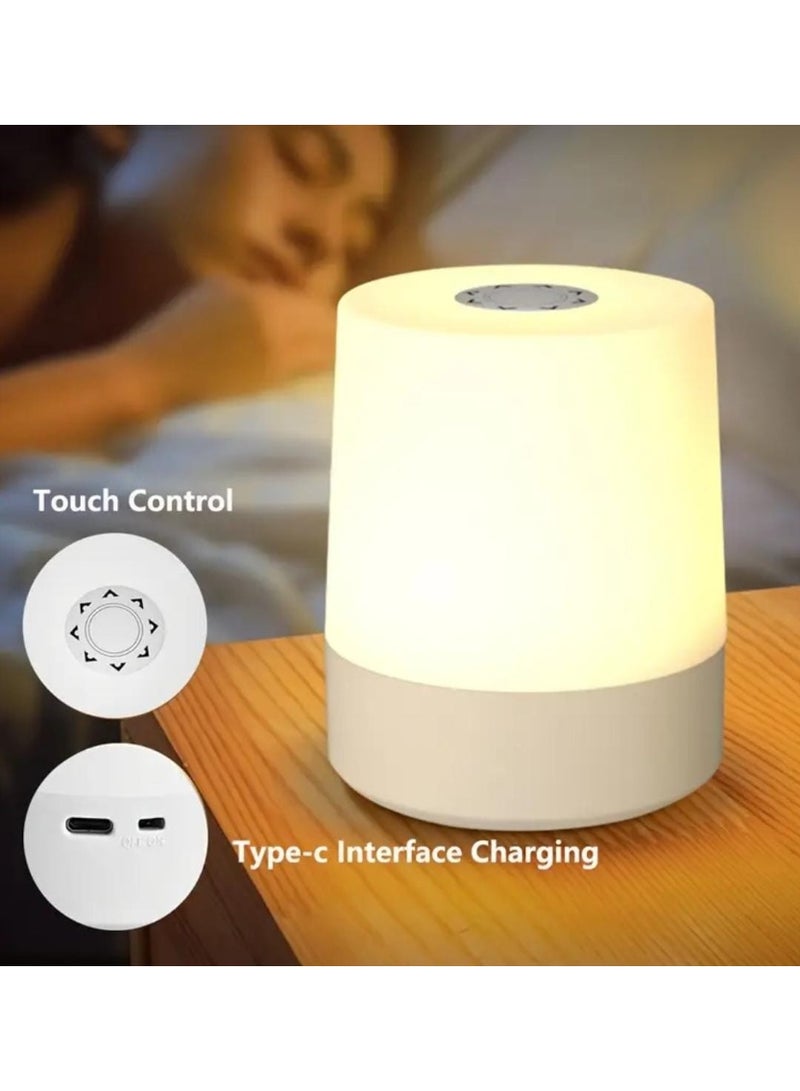 إل ديس مصباح بجانب السرير يعمل باللمس – مصباح طاولة LED قابل للتعتيم بثلاثة ألوان من الضوء الدافئ، مزود بشحن USB، مصباح ليلي محمول لغرفة النوم وغرفة المعيشة والمكتب، مثالي كهدية ليوم الحب وديكور منزلي أنيق - Image 4