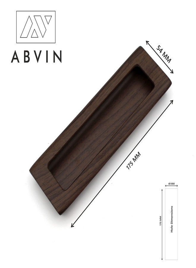 ABVIN مقبض باب منزلق مخفي ومقابض أدراج من ABVIN بتشطيب خشبي، مقبض باب ومقبض سحب باب مخفي، مقابض لخزائن الملابس المنزلقة (قطعة واحدة) (6.9 بوصة) - Image 2