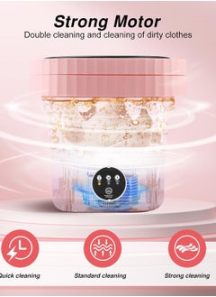 Generic Moose Mosi 6L Foldable Portable Mini Washing Machine, Mini Washing Machine for Baby Clothes, Underwear or Small Items, for Apartments, Dorm, Camping, Pink, Top Load,  - Image 2