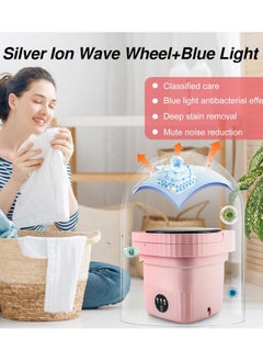 Generic Moose Mosi 6L Foldable Portable Mini Washing Machine, Mini Washing Machine for Baby Clothes, Underwear or Small Items, for Apartments, Dorm, Camping, Pink, Top Load,  - Image 4
