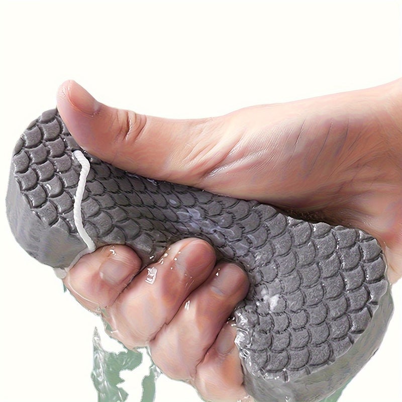Gray Exfoliating Bath Sponges Set With Cleaning Brush For Radiant Skin - Image 5