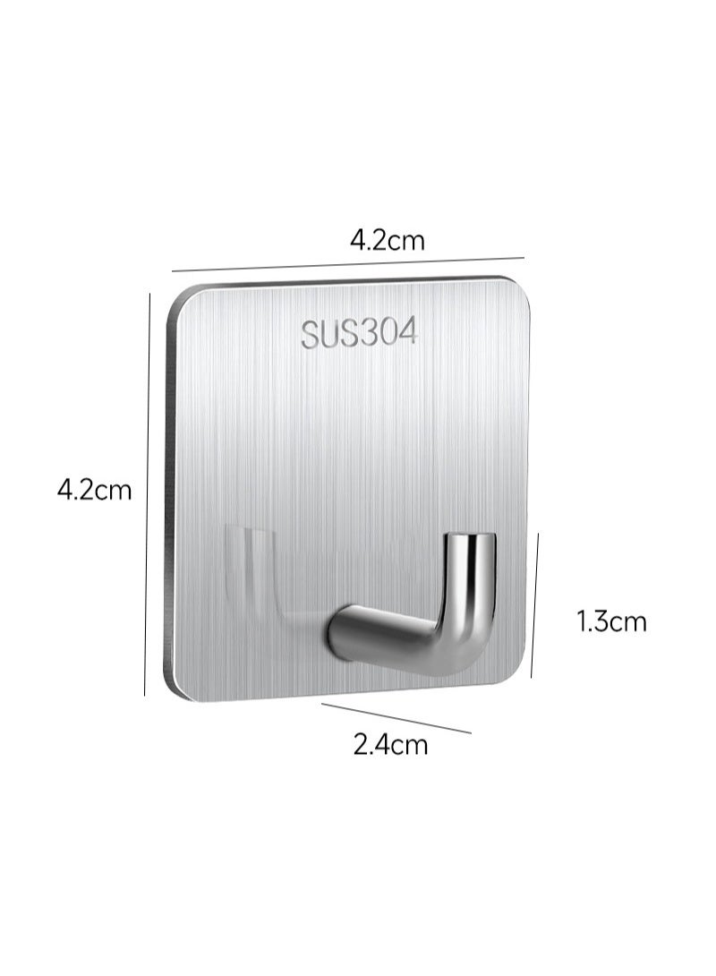 Stainless Steel Hooks Heavy Duty, Self-Adhesive No Drill Hooks, Elephant Nose Door Hook for Coat Rack, Wall Mount Single Hook for Hanging - Image 1