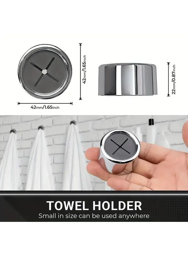 1pc Circular Self Adhesive Bathroom Towel Hook Wall Mount Storage Holder - Image 4