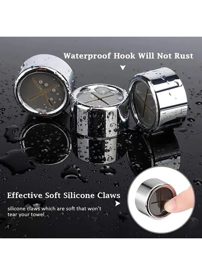 1pc Circular Self Adhesive Bathroom Towel Hook Wall Mount Storage Holder - Image 3