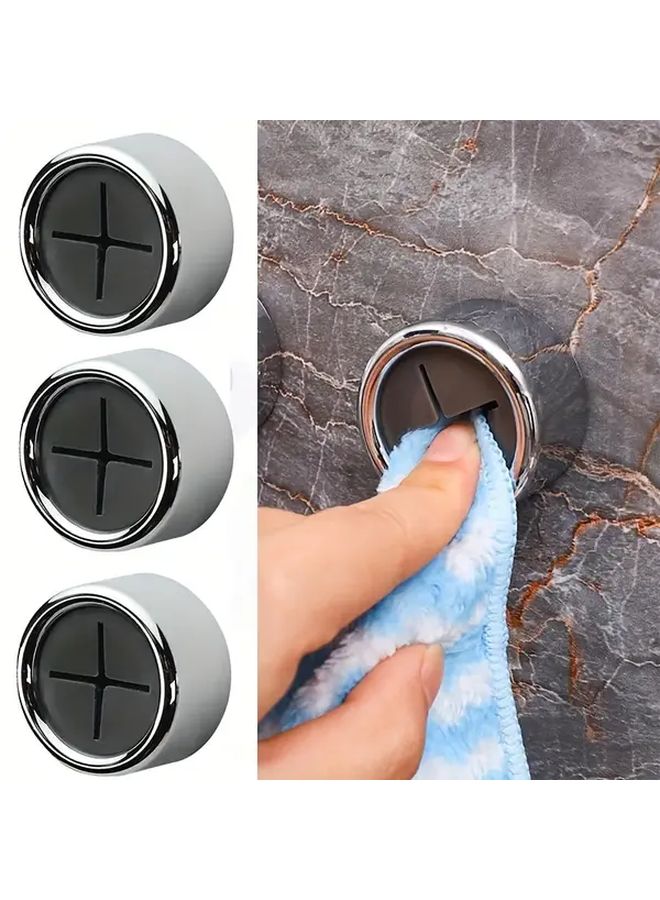 1pc Circular Self Adhesive Bathroom Towel Hook Wall Mount Storage Holder - Image 2