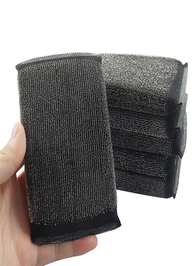 SOVNSG 6 Pack Steel Wool Dish Sponges,Non Scratch Kitchen Scrubbers Heavy Duty Scrub Sponges,Reusable Cleaner for Washing Dishes,Pots and Pans,Household Cleaning,Bathroom(Black) - Image 1
