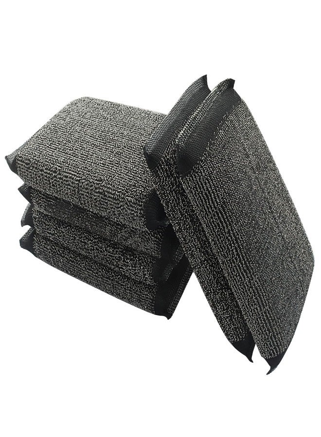 SOVNSG 6 Pack Steel Wool Dish Sponges,Non Scratch Kitchen Scrubbers Heavy Duty Scrub Sponges,Reusable Cleaner for Washing Dishes,Pots and Pans,Household Cleaning,Bathroom(Black) - Image 2