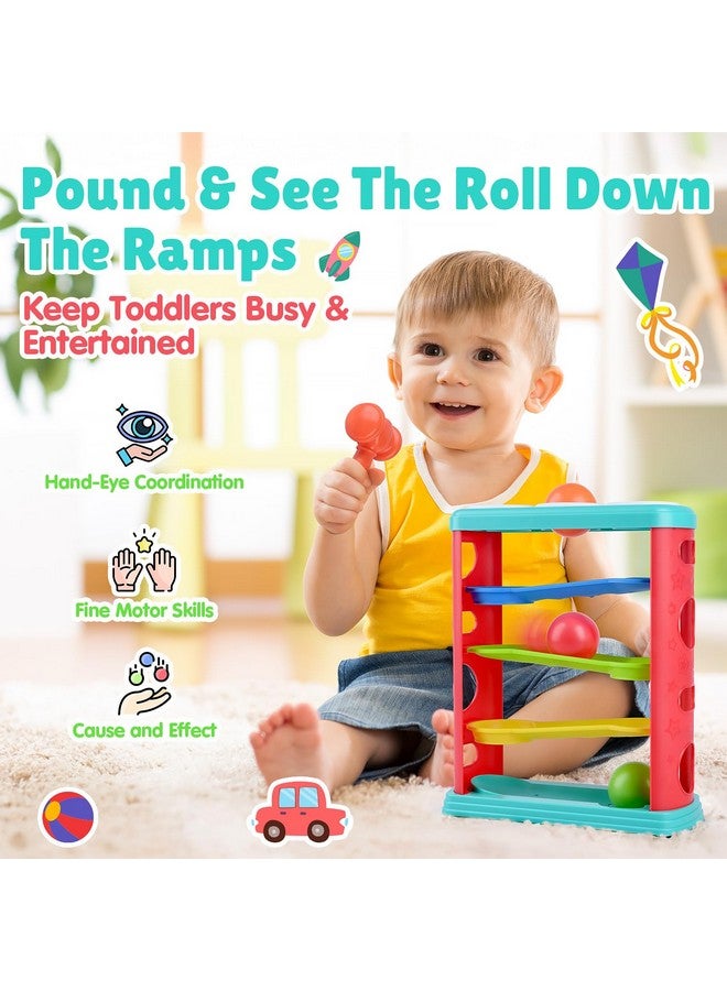 PLAY Pound a Ball Toy for Toddlers 1-3, Montessori Toys for Babies 12 18-24 Months, Hammer, Stacking Cups, Shape Sorter Blocks, Early Developmental Educational Toys for 1 2 3 Year Old Boys Girls Kids Gift - Image 3