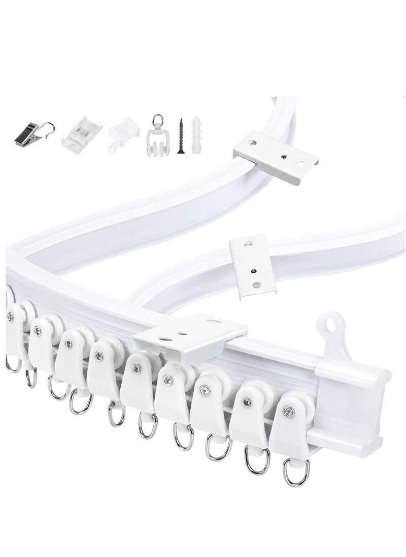 Generic - Curtain Track 5 meters 16.4FT Ceiling Track Ceiling Mount for Curtain Rail with Track Curtain System RV Curtain Track Room Divider - Image 1