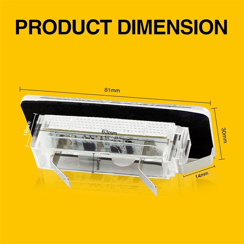 QASULER 2X LED License Plate Light for Smart Cars - Image 2