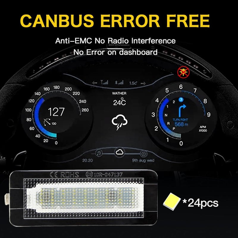 QASULER 2X LED License Plate Light for Smart Cars - Image 5