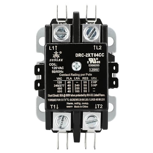 SunLee 2 Pole 40 Amp contactor 120v Coil UL 2 Pole Lighting Load 50 AMP Contactor Equivalent to 42CF15AF Condenser Compressor Contactor - Image 3
