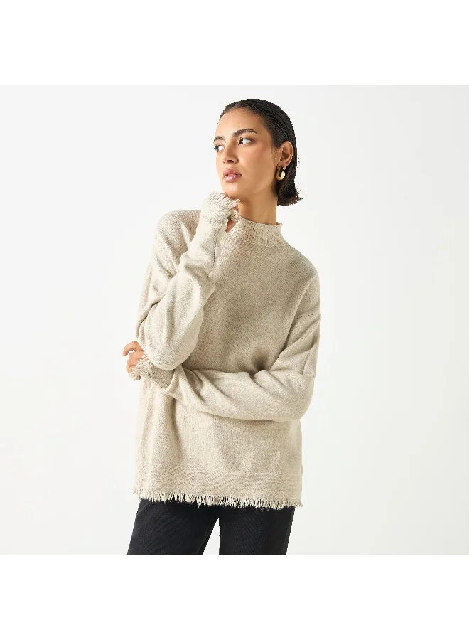 2Xtremz 2Xtremz Textured High Neck Sweater with Long Sleeves