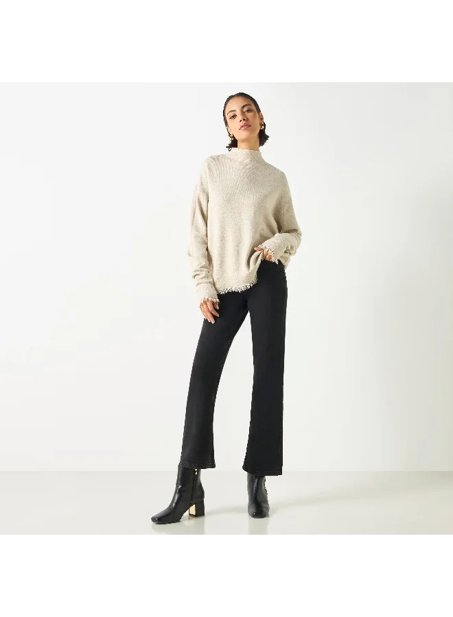 2Xtremz 2Xtremz Textured High Neck Sweater with Long Sleeves