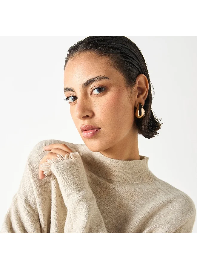 2Xtremz 2Xtremz Textured High Neck Sweater with Long Sleeves