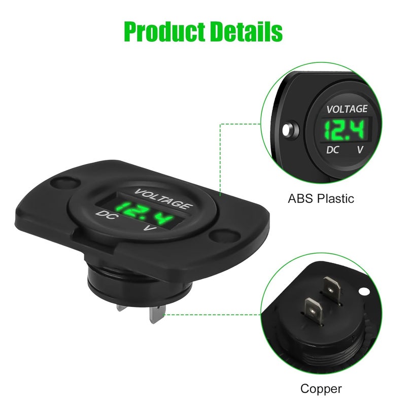 Linkstyle DC 12V 24V Car Voltmeter with LED Digital Display Panel - Image 4
