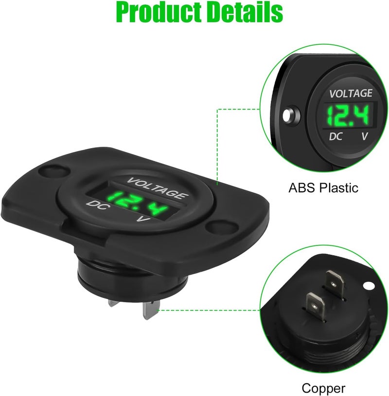 Linkstyle DC 12V 24V Car Voltmeter with LED Digital Display Panel - Image 3