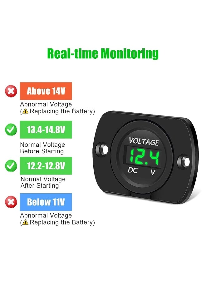 Linkstyle DC 12V 24V Car Voltmeter with LED Digital Display Panel - Image 2