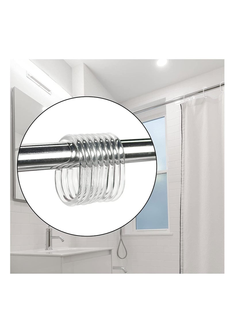 24 Pack Shower Curtain Ring Sliding Shower Curtain Ring Clip Transparent Plastic Curtain Ring Hook Bathroom Window Strip C Shaped Anti Rust Ring for Bathroom Shower  - Image 4