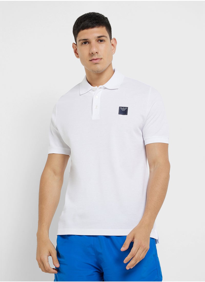 EMPORIO ARMANI Beachwear Logo Polo Shirt  - Image 1
