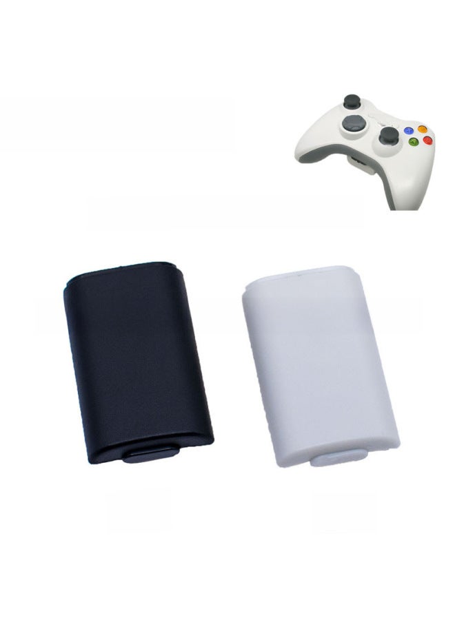 غطاء بطارية مقبض XBOX360 غطاء خلفي لبطارية XBOX360 باللونين الأسود والأبيض غطاء بطارية XBOX360 متوفر في المخزون-لون المنتج: أسود-مع ملصقات