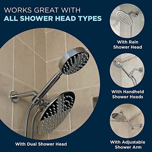 HammerHead Showers® Solid Metal 7 Inch Shower Arm and Flange with Set Screw, Polished Brass | Wall Elbow Pipe and Cover Plate | Universal Replacement Part for Showerheads - Image 4