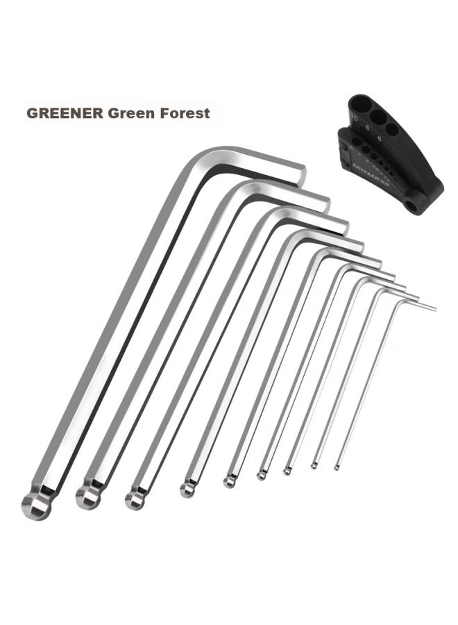 Greener Electroplated Matte Ball-end Hex Key Wrench Set , 9-piece Set - Image 3